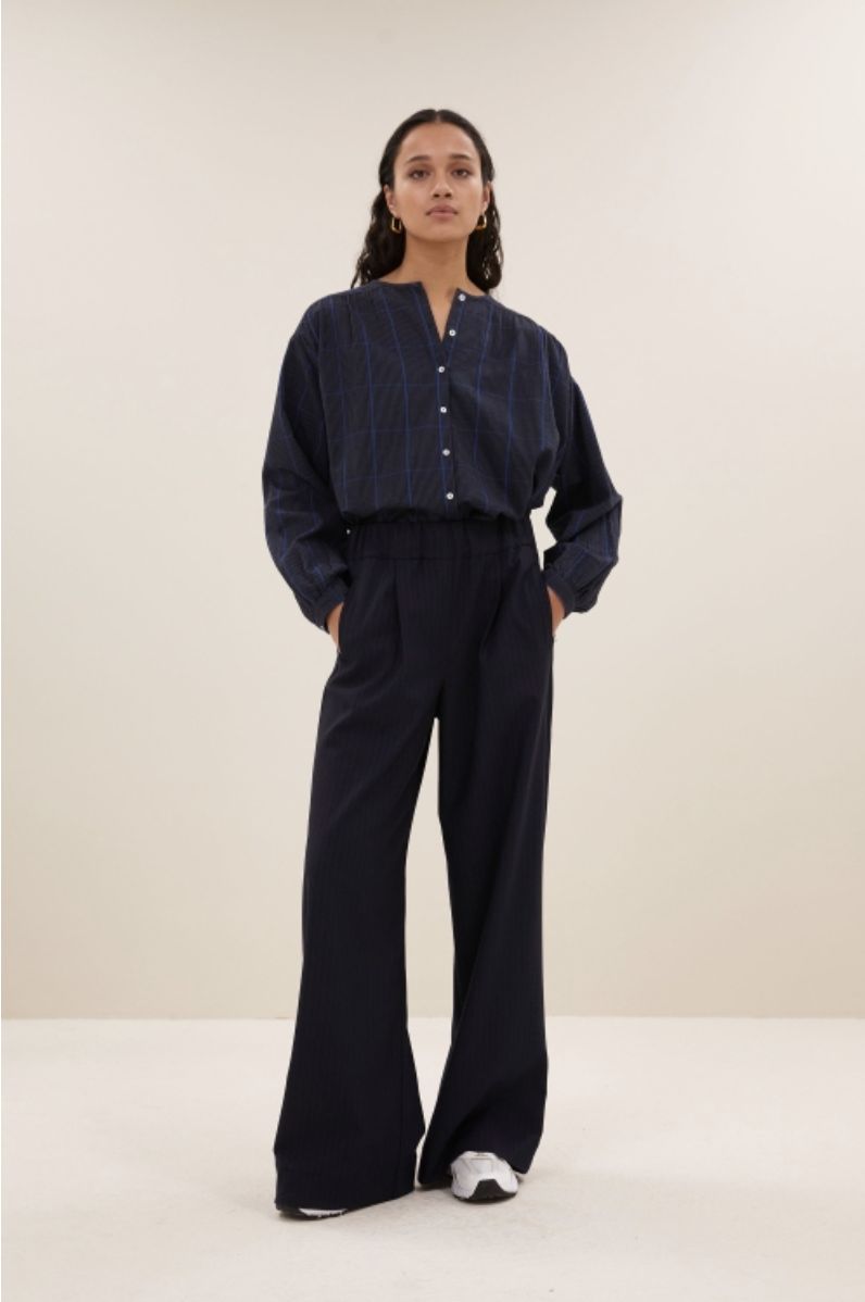By Bar | Benji kingsblue stripe pants, dark navy