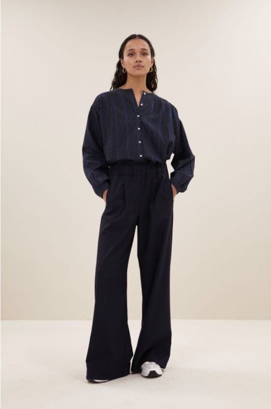 By Bar | Benji kingsblue stripe pants, dark navy
