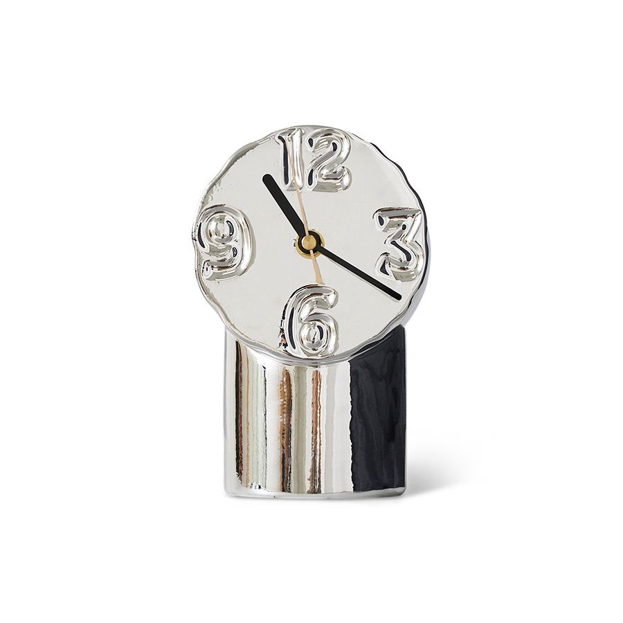 HK Living Retro ceramic clock chrome
