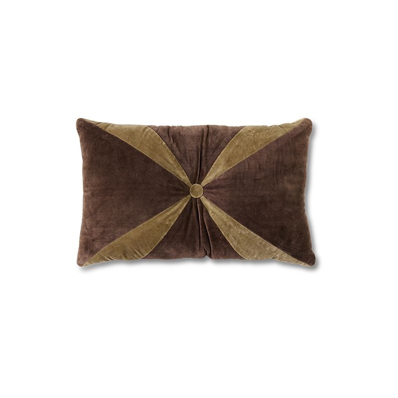 HK Living Velvet brown cushion 50x30cm