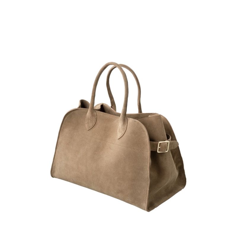 YAYA Suede handtas met gesp details