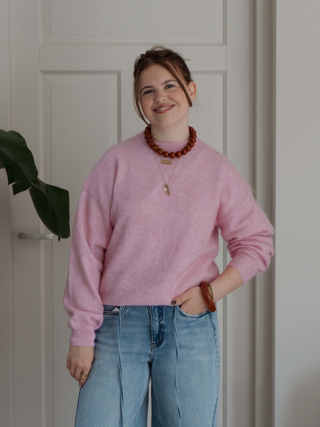 TWINS | High-neck pullover, pink bubblegum