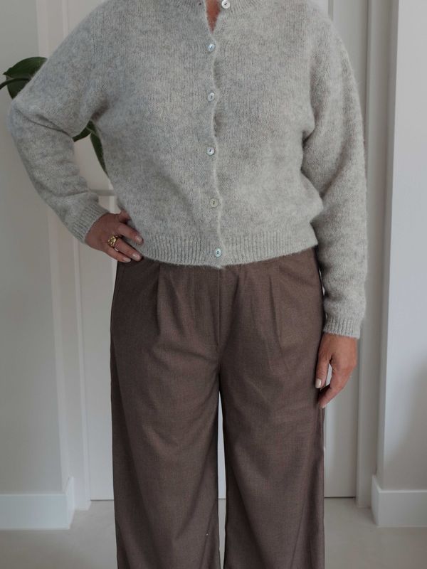 By Bar | Cleo natural cardigan, light grey melee