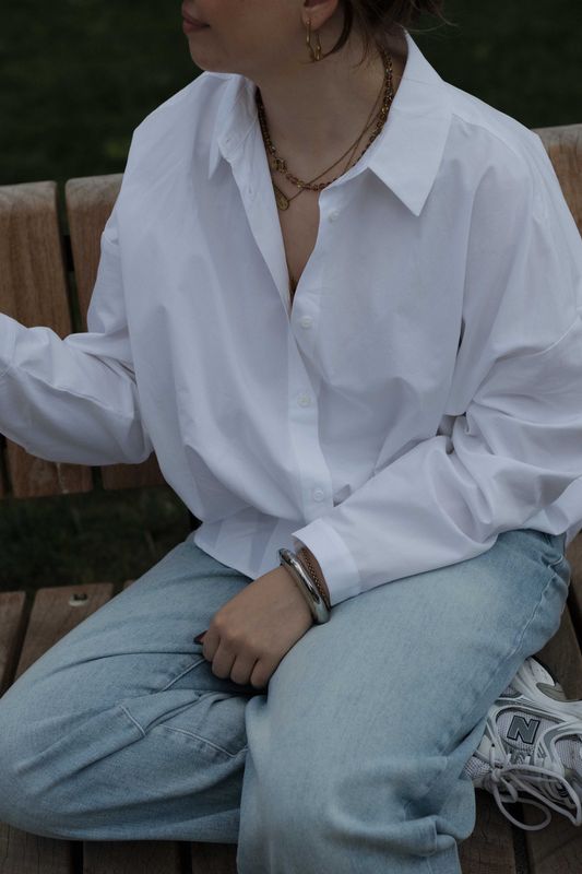 YAYA | Poplin blouse with front pleat details