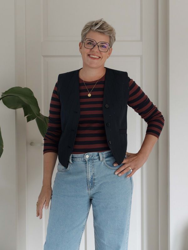 BY BAR | Basic Is big stripe top, merlot