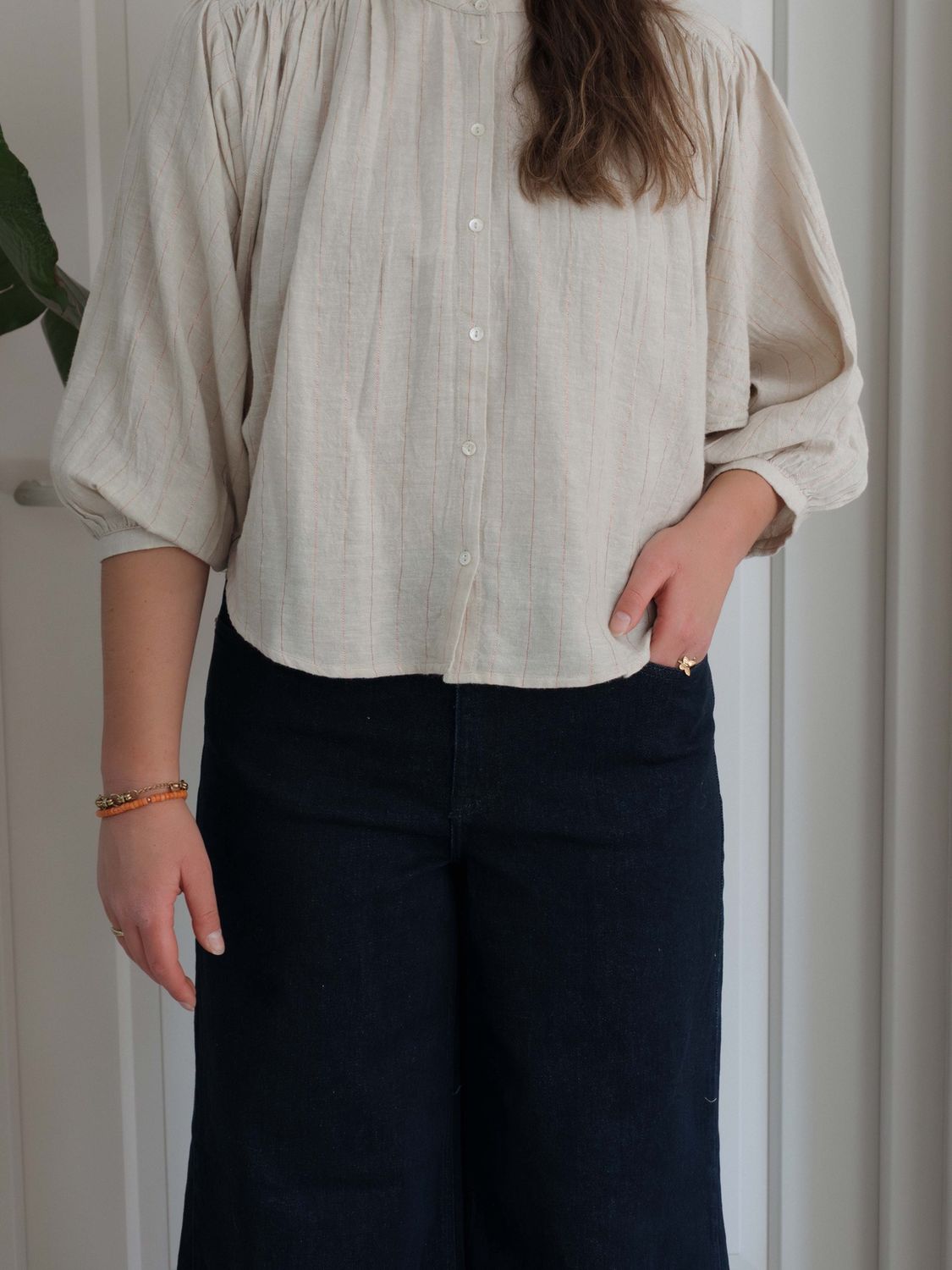 By Bar | Becky lurex blouse, rose stripe