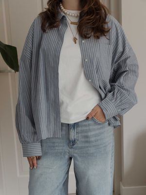 YAYA | Gestreepte blouse met borstzak
