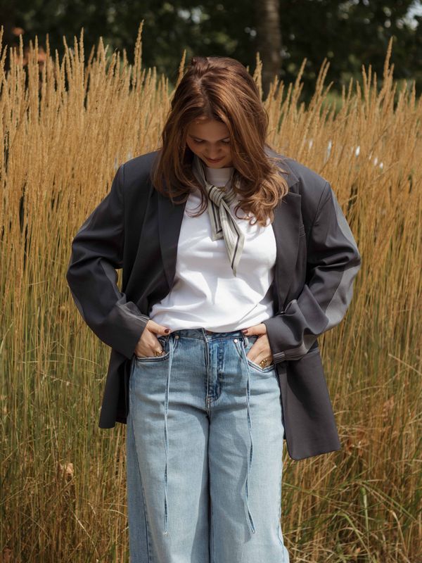 YAYA | Losvallende blazer met bomberdetails
