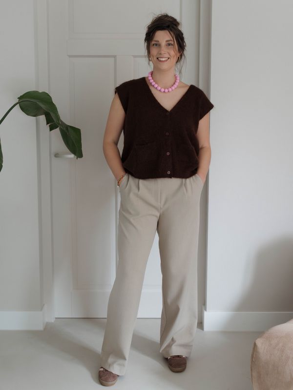 YAYA | Broek met wijde pijpen en jersey stof