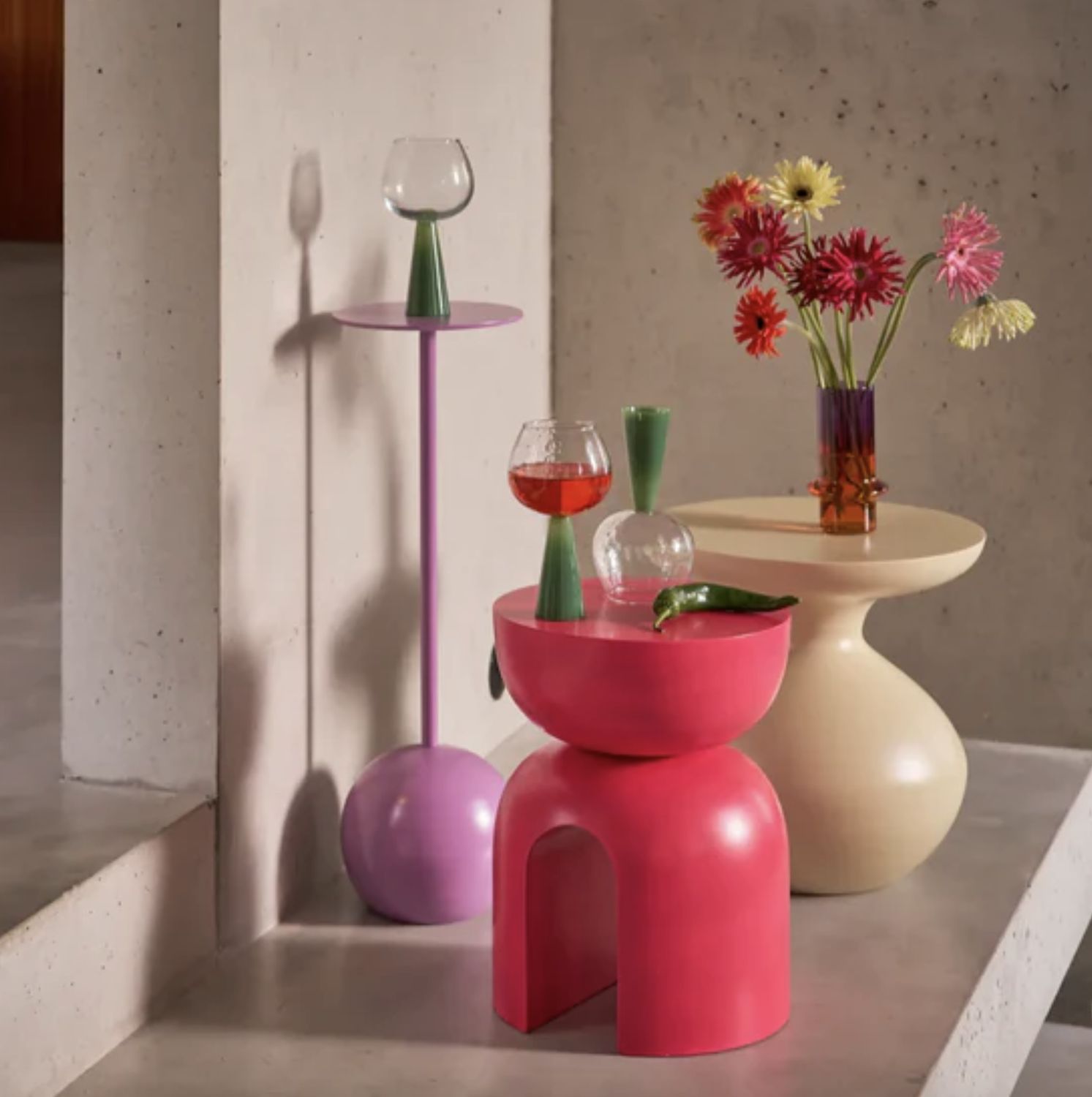 UNC | Side table Tummy, sea mist