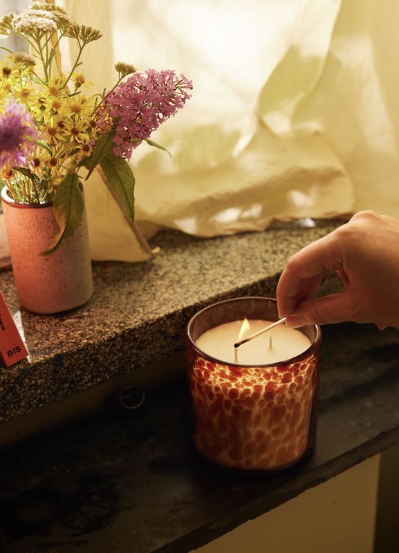 HK Living | Glass scented candle, retro porch night