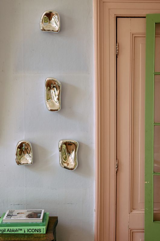 HK Living | Glass sculpture chrome (set of 4)