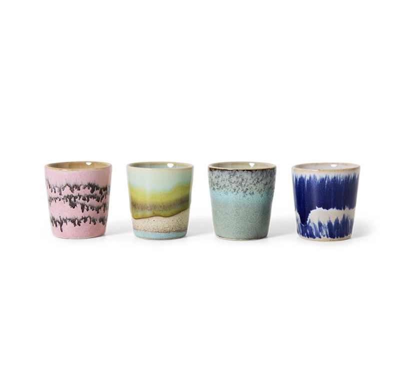 HK Living | 70s ceramics: egg cups, vibrance (set of 4)