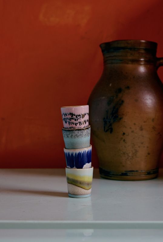 HK Living | 70s ceramics: egg cups, vibrance (set of 4)
