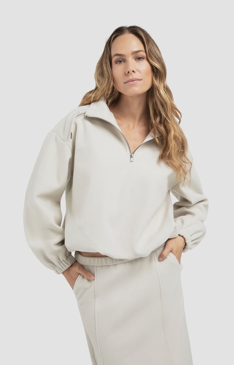 YAYA | Sweater met ballonmouwen | Cloud grey