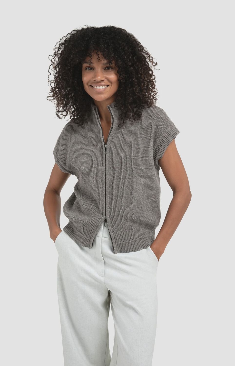 YAYA | Mouwloos vest met rits