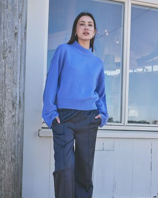 Another Label Emillia knitted pull baja blue