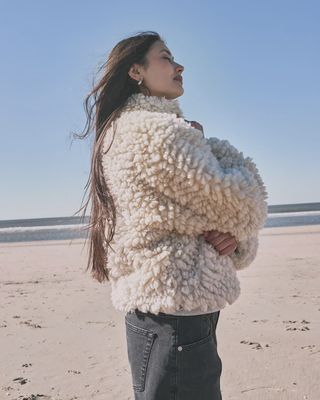 Another Label Sara jacket egg white