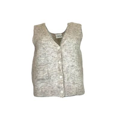 TWINS Castlerock sleeveless cardigan mottled light grey