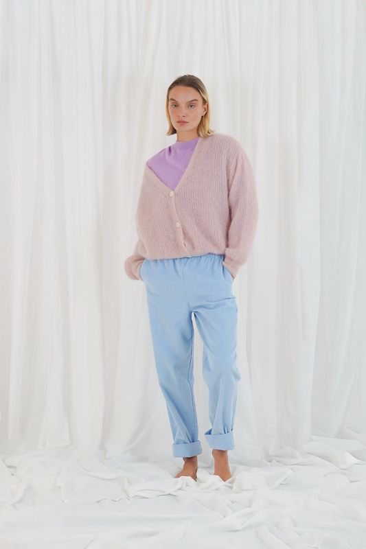 TWINS ERIE Long sleeved buttoned cardigan light pink