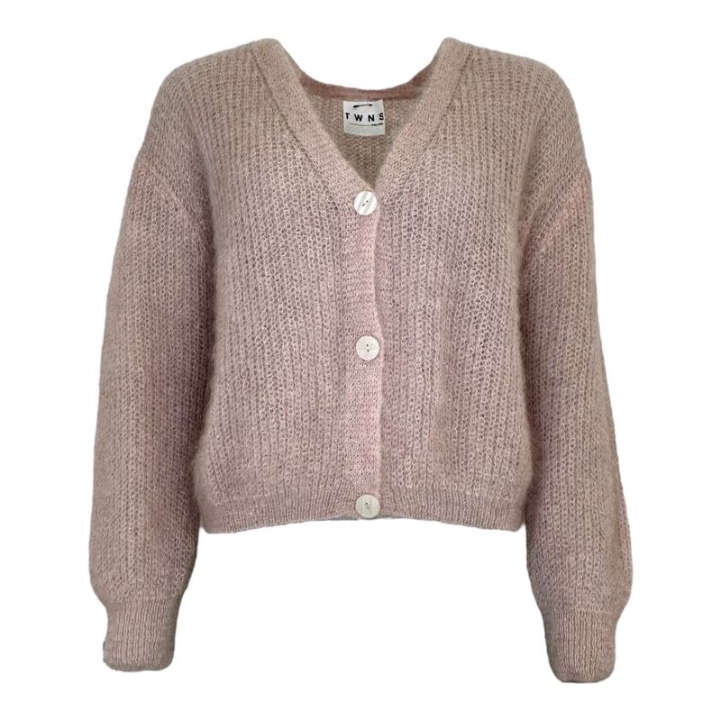 TWINS ERIE Long sleeved buttoned cardigan light pink