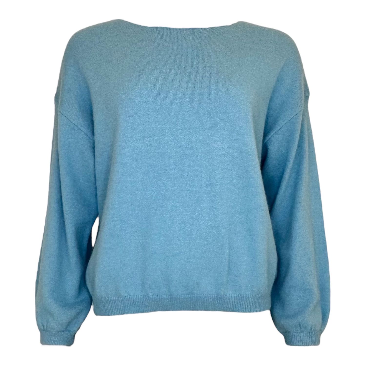 TWINS  los angeles long puffed sleeves boat neck jumper light blue