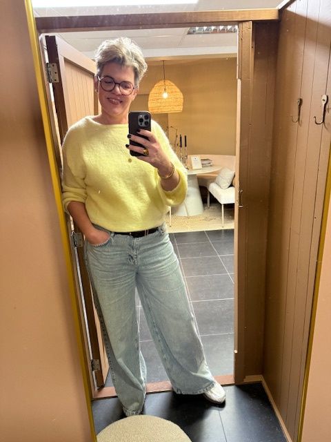 TWINS Livingston long puffed sleeves boat jaune pastel