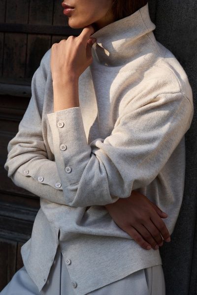 YAYA Gebreide coltrui met knoopdetails