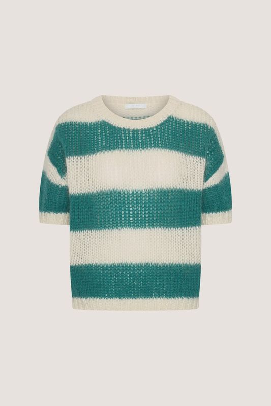 BY BAR nino astro stripe pullover | teal stripe