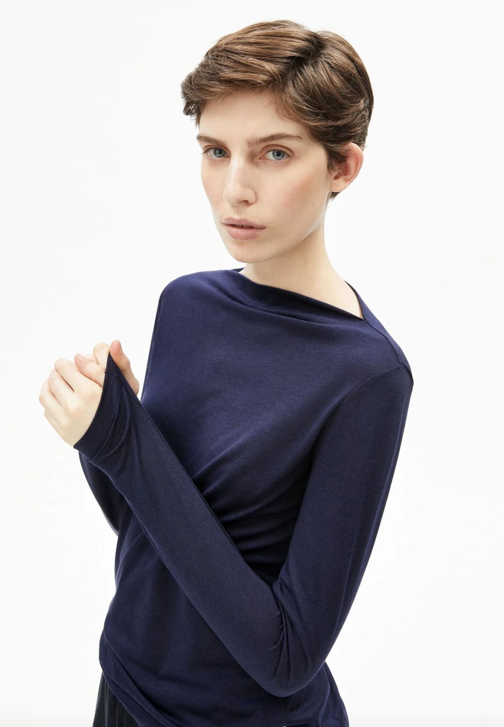 ARMEDANGELS | Boat neck long sleeve, tinted navy
