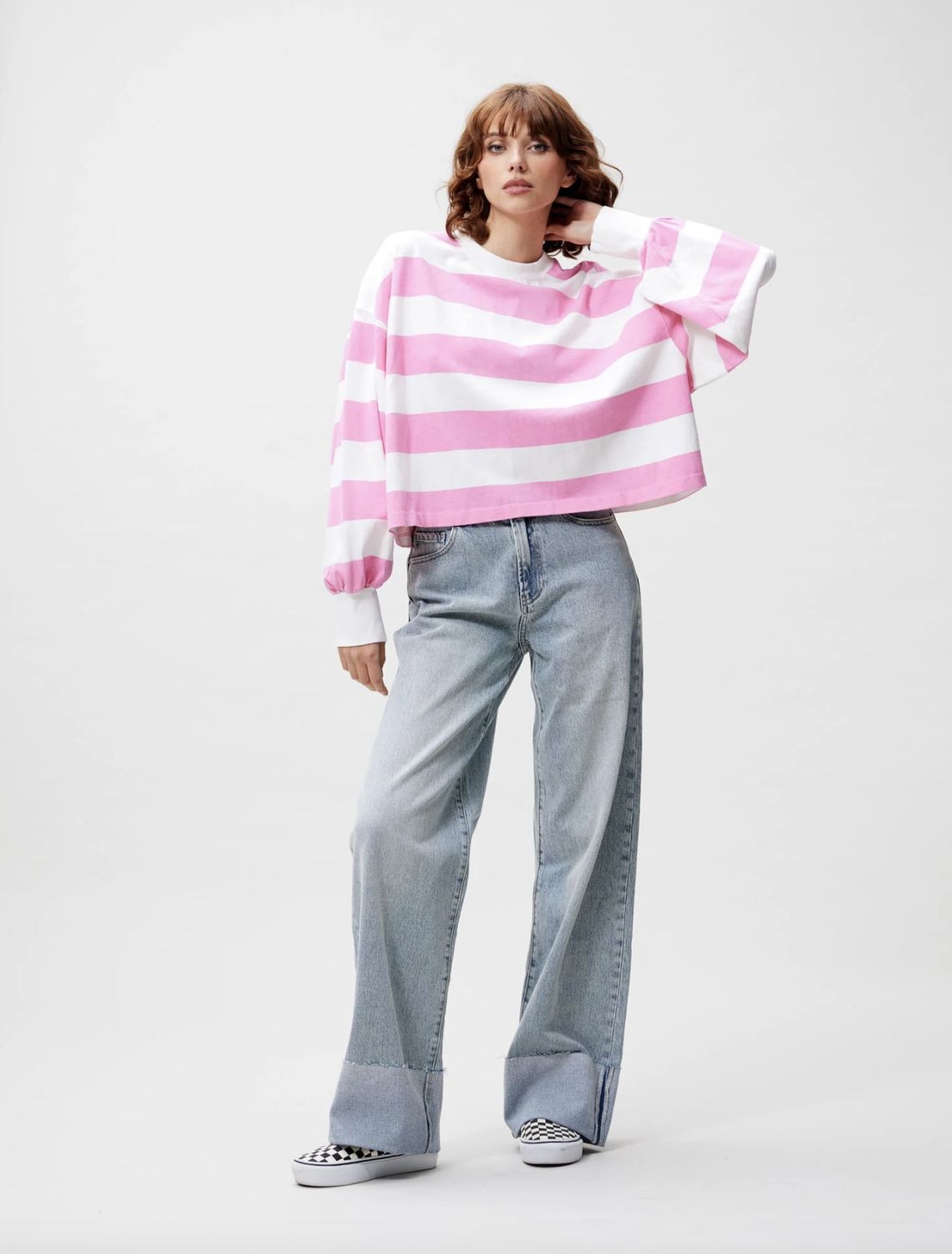Catwalk Junkie | Oversized striped long sleeve, rosebloom