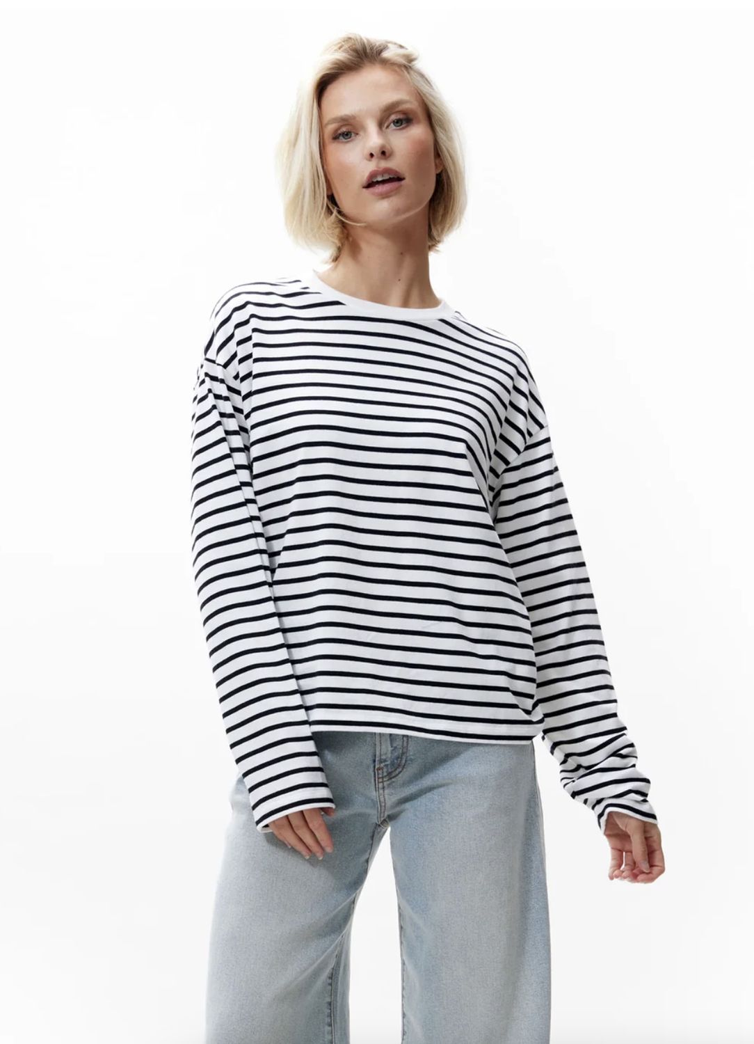 Catwalk Junkie | Striped long sleeve, off white