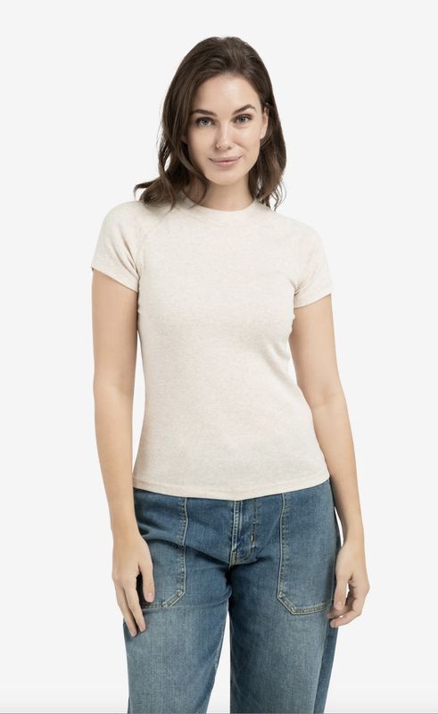 YAYA | Gemêleerde top met raglanmouwen