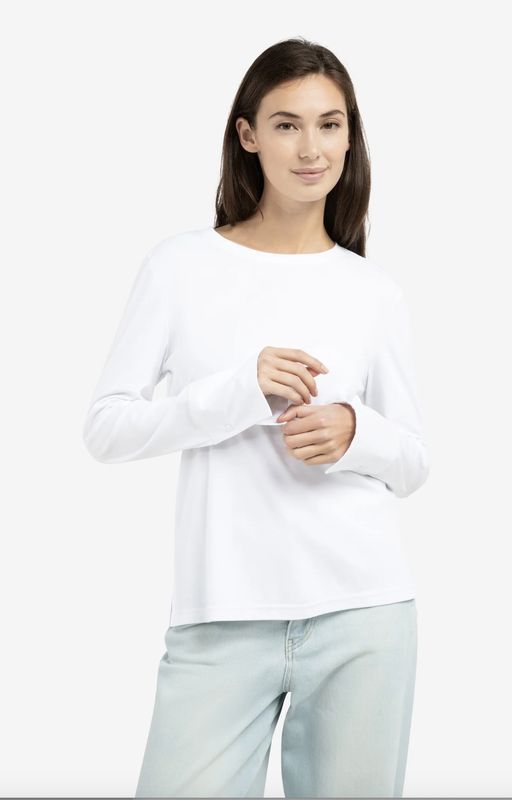 YAYA | Jersey top met geweven manchetten