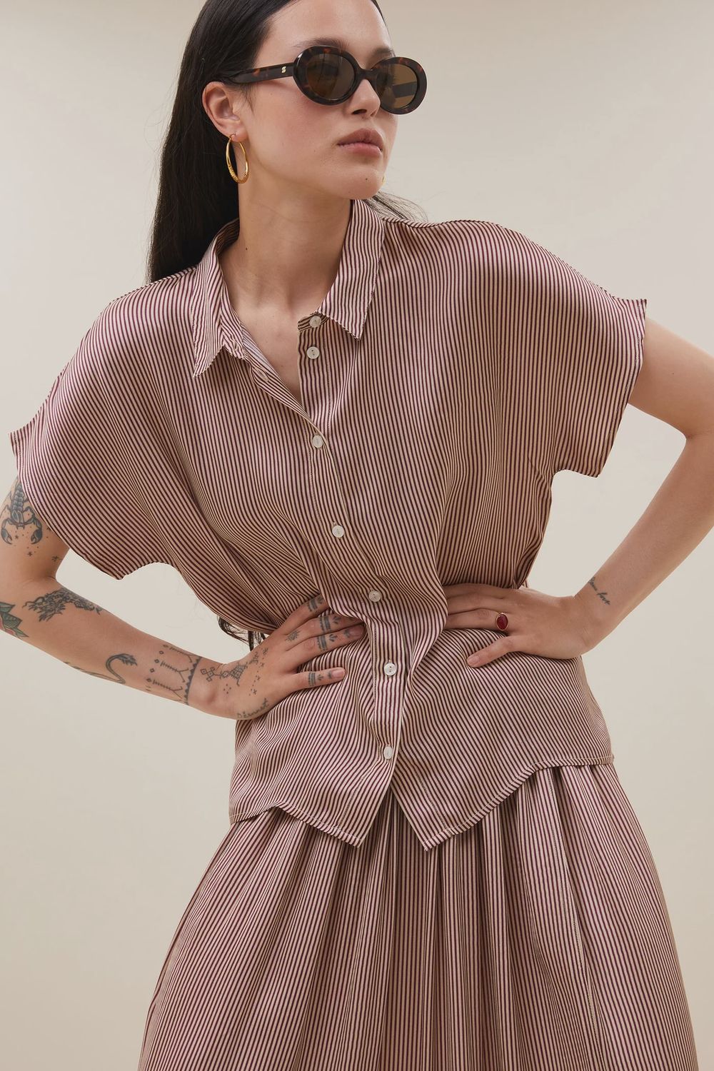 By Bar | Karly viscose stripe blouse