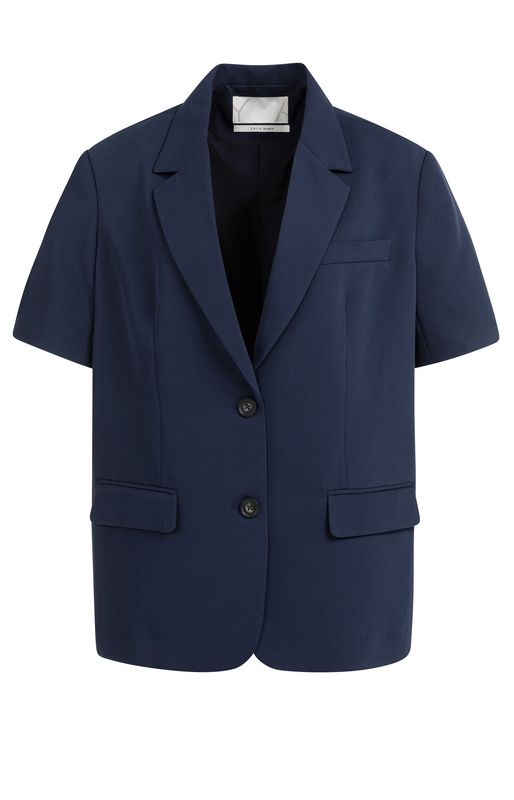 Yaya | Oversized blazer with short sleeves and lapel collar