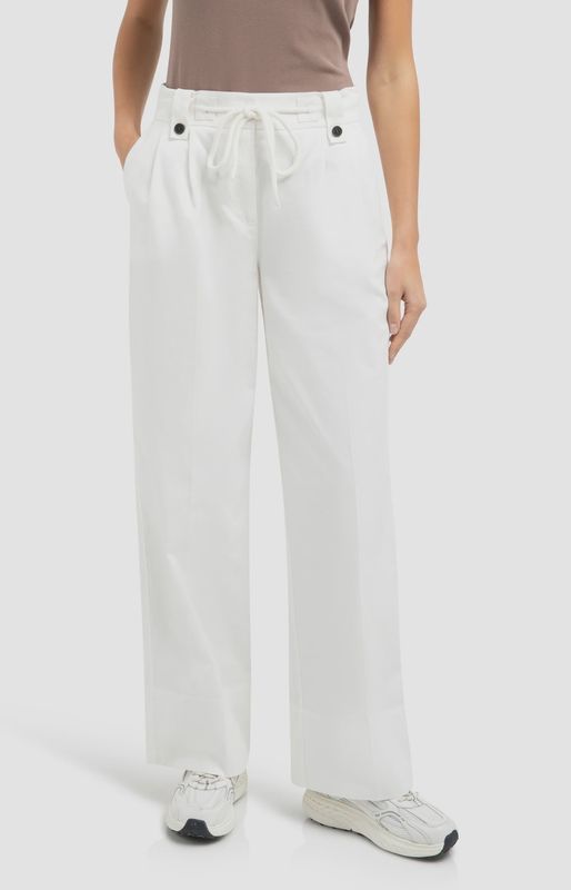 Yaya | Trousers with pleats, wide legs