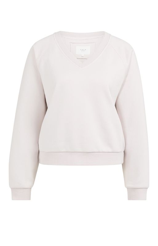 Sweater with V-neck and ribbed trims