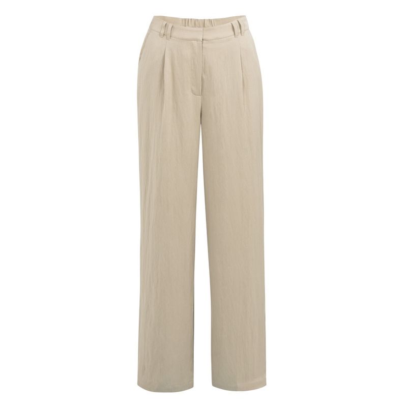 YAYA Woven wide leg trouser Crockery brown