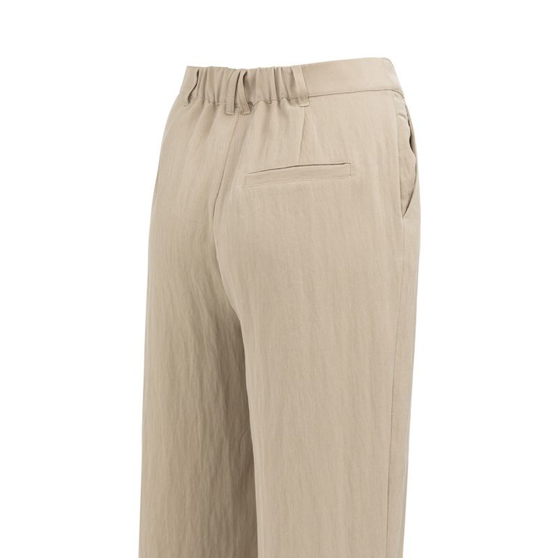 YAYA Woven wide leg trouser Crockery brown