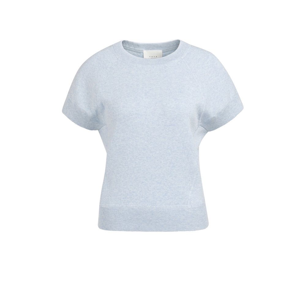 YAYA Sweater with short sleeves and stitch details