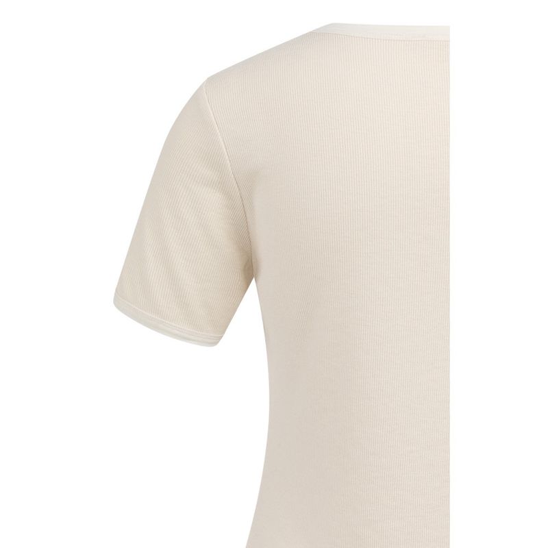 YAYA T-shirt with mesh details creme beige