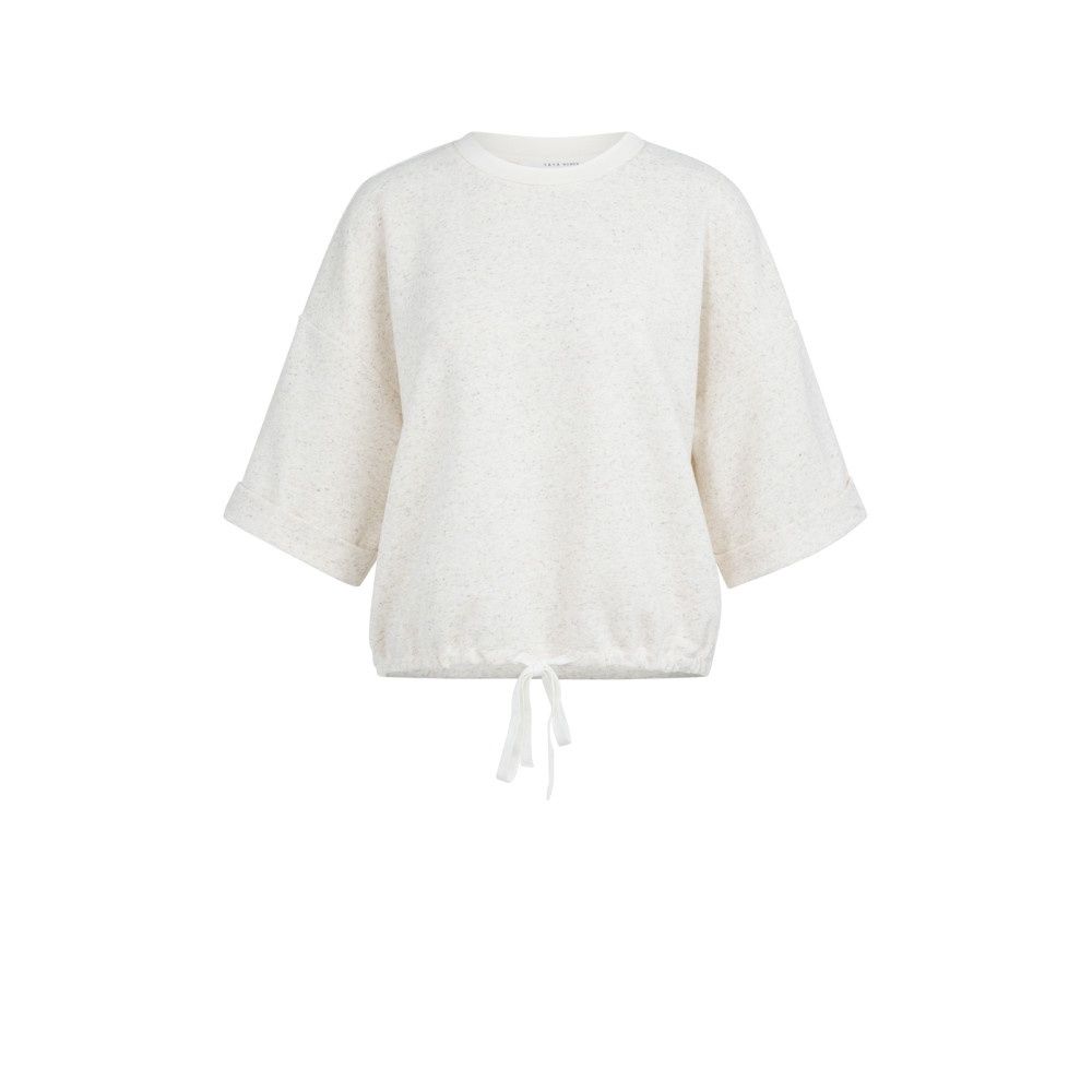 YAYA Sweatshirt with rolled cuffs and drawcord ivory