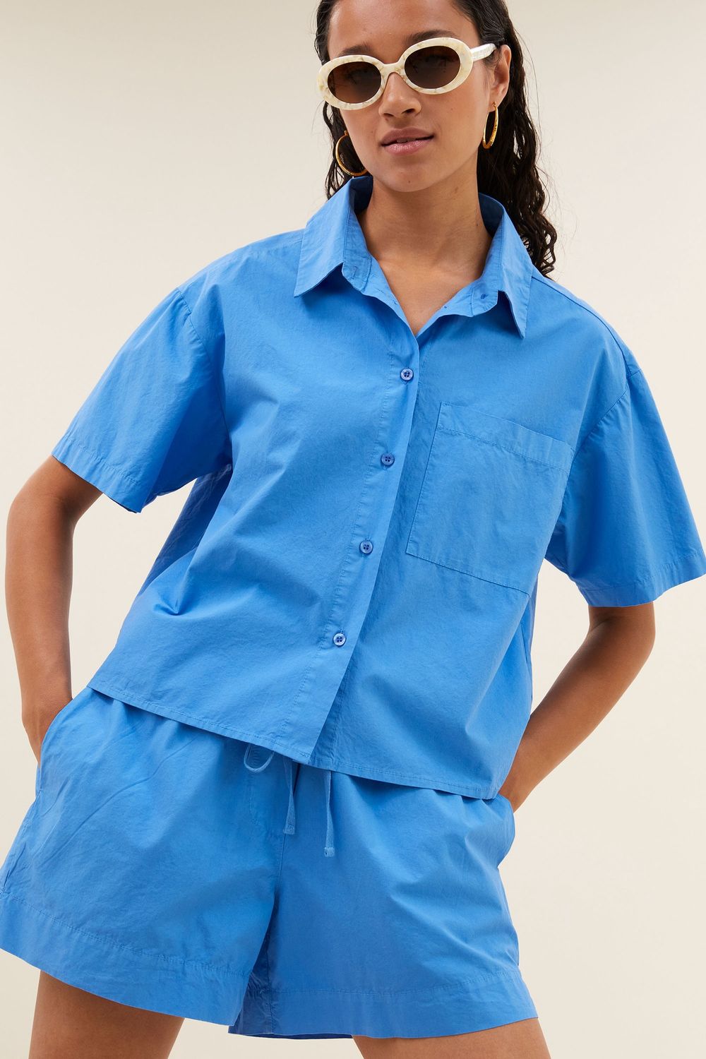BY BAR Mara poplin blouse regatta blue