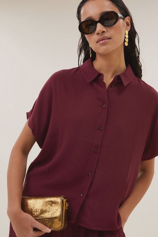 By Bar Barley viscose blouse wine