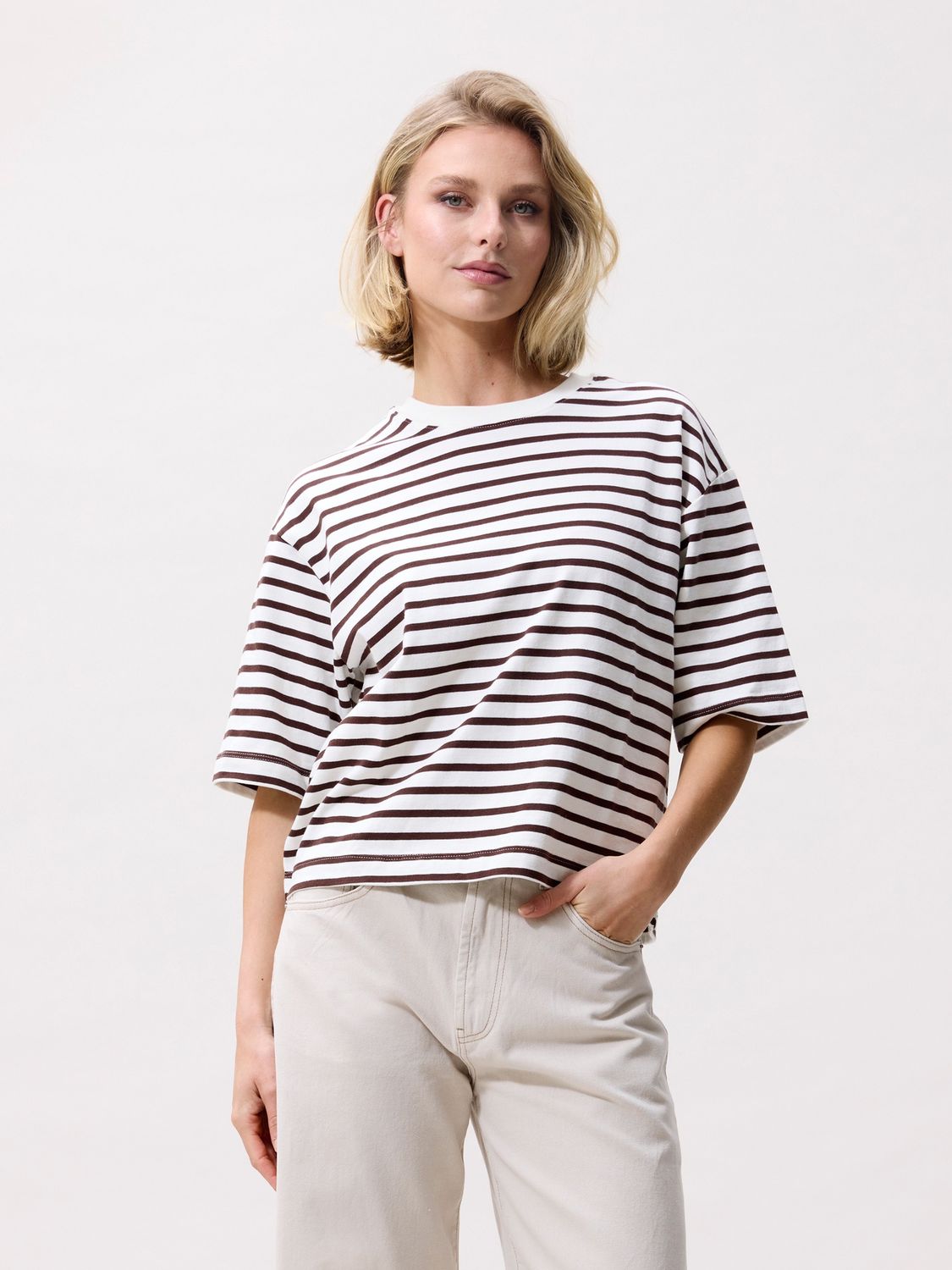 Catwalk Junkie loose fit stripe shirt Rocky Road