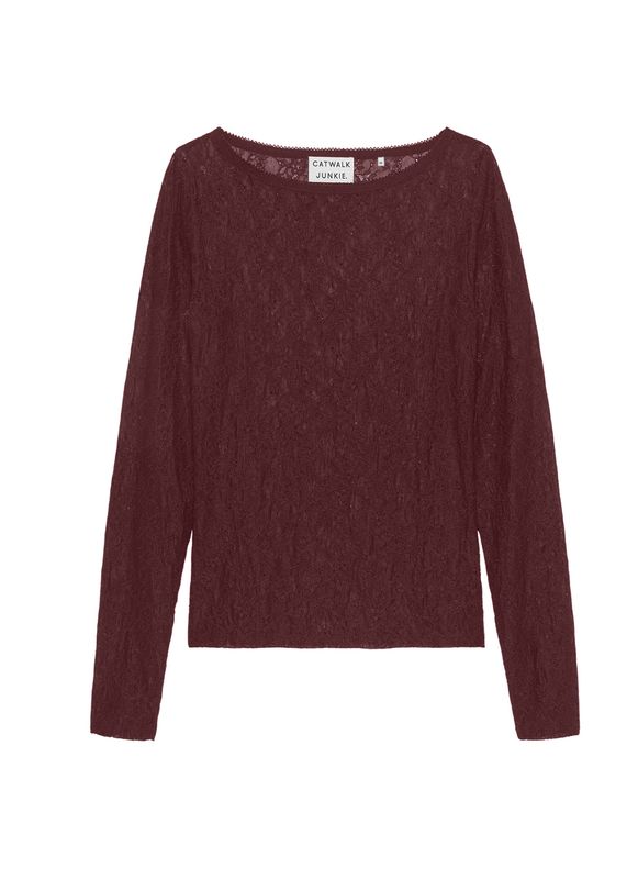 Lace long sleeve, merlot