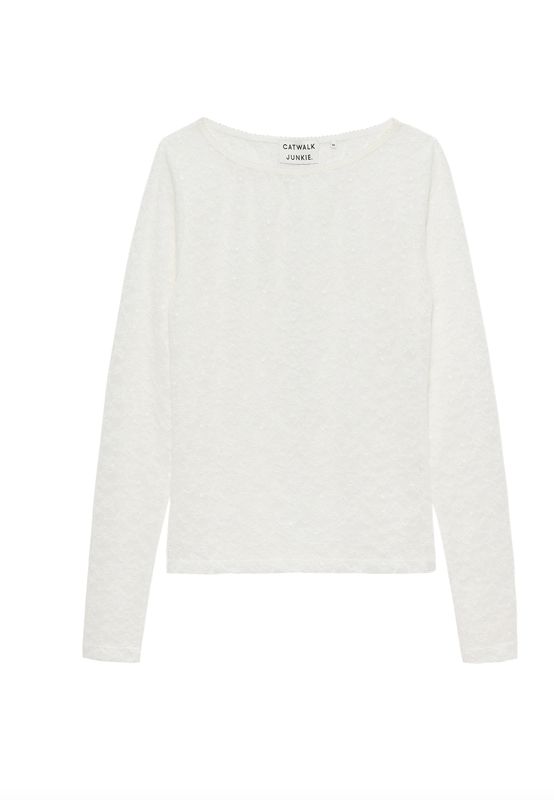 Lace long sleeve, egret