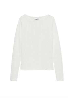 Lace long sleeve, egret