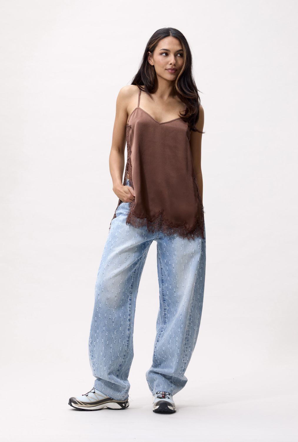 Lace spaghetti top, Rocky Road